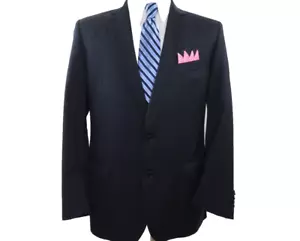 Brooks Brothers 1818 Fitzgerald Mens Blue Blazer Suit Jacket Sport Coat 40 R USA - Picture 1 of 17