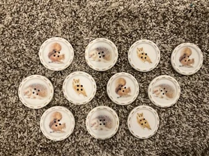 Fancy Woodland Creatures Embellishment 11 Buttons - Squirrel, owl, hedgehog - Picture 1 of 4