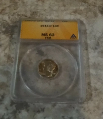 1943-D Silver Mercury Dime ANACS Certified MS-63 FSB Cover