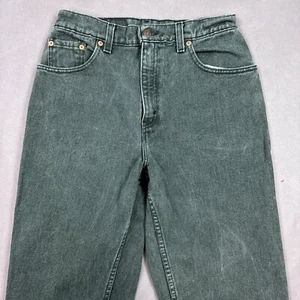 Vintage Levis Jeans Womens 8 Green 551 USA Made Denim Pants 90s 16551 High Rise - Picture 1 of 19