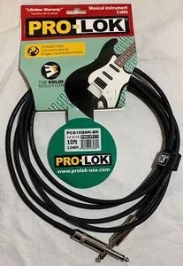 Nuovo Pro-Lok 10 Ft NERO Strumento 1/4" a 1/4" Cavo (Chiavi Chitarra Basso) - Foto 1 di 2