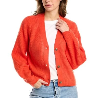 Velvet by Graham & Spencer br Mia Wool-Blend Cardigan red orange size s - Image 1 of 4