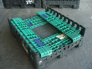 SHALLOW FOLDING PALLET BOX CONTAINER K595 FLC QTY 6 - MAGNUM CLASSIC - Picture 1 of 3