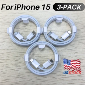 3X Apple USB-C to USB-C Fast Cable Charger Type C Cord For iPhone 15/15Pro/15Max - Picture 1 of 10