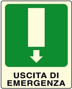 CARTELLO SEGNALETICA indicazione uscita emergenza LUMINESCENTE - Imagen 1 de 1