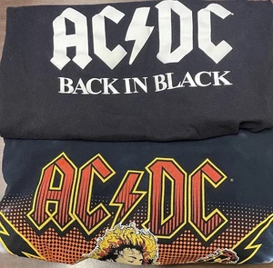 (2) RAR! AC/DC Angus Young Liquid Blue Tie Dye & 2005 Back In Black. Gr. XL. - Bild 1 von 17