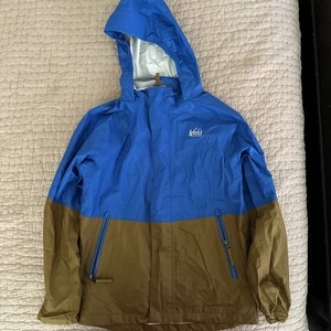 REI Co-Op Jacket Boy's Medium 10/12 Blue Nylon Rain Coat Windbreaker Full Zip - Picture 1 of 3