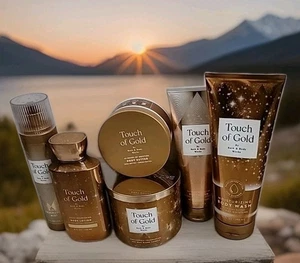 6-teiliges Set Bath & Body Works Touch of Gold Ganzkörperpflege + Kerze 6x Set  - Bild 1 von 9