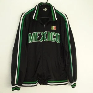 Men's Mexico Soccer Track Jacket Full Zip Black Large - Picture 1 of 5