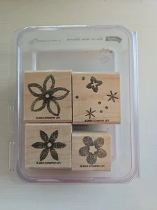 Stampin' Up Burst Into Bloom Dimensionsblume Gummistempel 4er Set NEU - Bild 1 von 2