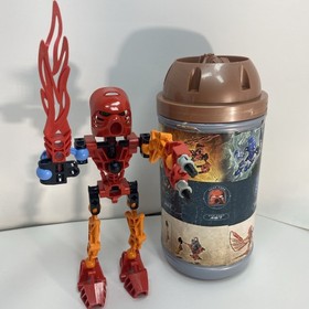 LEGO Bionicle 8534 Toa Tahu Figure Toy Box Mask Code 487 With Canister Rare