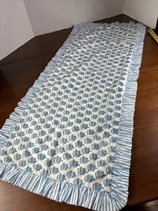 CPC 100 % Baumwolle Körper Kissenbezug blau Blockdruck mit Rüsche 36” x 13,5” - Bild 1 von 10