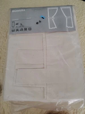 "Cortinas con lengüeta de avena Ikea Bomull 57"" X 118"" lazo retroceso nuevas cortinas nuevas en paquete"  Foto 1 de 4