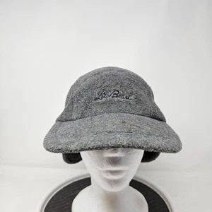 L.L.Bean Hat Cap Strap Back Large Gray Polartec Fleece Ear Flap Mens Made in USA - Picture 1 of 9
