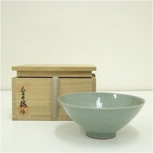 Chawan Kyo Ware Korean Celadon Matcha Bowl Antique Tea Ceremony Collectible - Picture 1 of 7