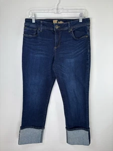 Kut From The Kloth Jeans Cropped Cuffed Womens 10 Whisker Shading 32x25 - Picture 1 of 9