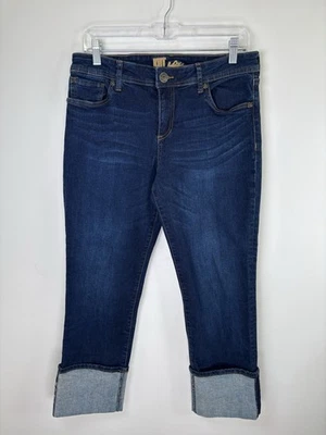 Kut From The Kloth Jeans Cropped Cuffed Womens 10 Whisker Shading 32x25 - Image 1 of 4