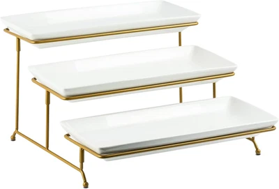 YHOSSEUN 3 Tier Serving Tray for Party, Tiered Serving Platters and Trays, 14 In - Image 1 of 4