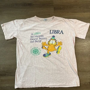 1978 Rare Jim Davis VTG Garfield Zodiac Libra Pussycat Pink Oversized Sleep Tee - Picture 1 of 8