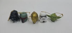 2006 Star Wars Kurt Adler 5 Piece Mini Holiday Ornament Set Yoda Vader C3P0 Fett - Picture 1 of 9