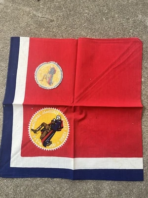 1950 BSA National Jamboree Valley Forge Neckerchief & Patch Boy Scouts Scarf - Image 1 of 2