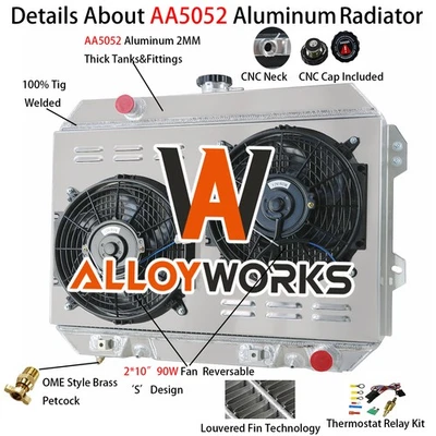 4 Row Radiator+Shroud+Fan+Relay For 1975-1983 Nissan Datsun 280Z 280ZX L6 2.8L Foto 1 de 4