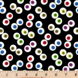 Creepy And Kooky Glow in the Dark Eyeballs Fabric 3427G-99 By the half yard - Picture 1 of 1