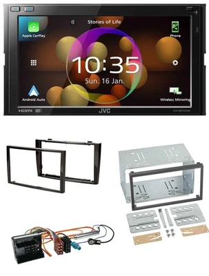 JVC DAB MP3 2DIN Bluetooth USB Autoradio für Peugeot 308 2007-09 schwarz - Bild 1 von 4