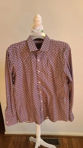 BS Moda Mens Long Sleeve Button Down Collared Shirt Size Large 100% Cotton - Picture 1 of 9