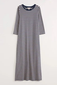 Seasalt Dress Womens UK 18 Ivey Striped T-Shirt Dress Midi Maxi Organic Cotton - Picture 1 of 6