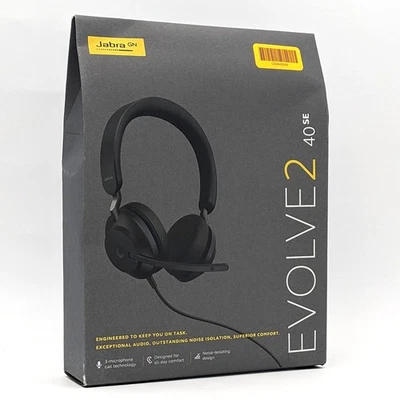 Jabra Evolve2 40 SE USB-A Wired Stereo Conferencing Headset 24189-999-999 - Image 1 of 4