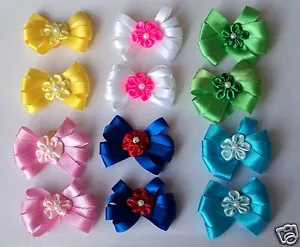 Pack 12 Dog Hair Bows Pixie Design 2.5 inch size -St Patricks/Easter/4th of July - Picture 1 of 2