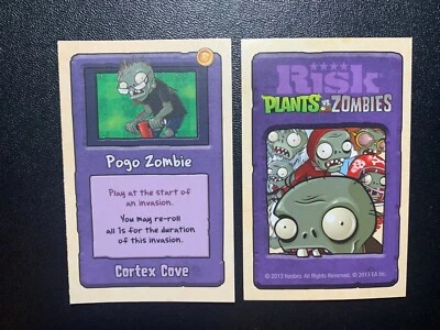 CARTÃO DE AÇÃO 2013 Risk PLANTS vs ZOMBIES Pogo Zombie Cortex Cove - Imagem 1 de 2