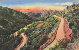 Switchbacks on Red Priver Pass, New Mexico Vintage PC Posted 1949 - Bild 1 von 2