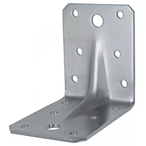 HEAVY DUTY REINFORCED GALVANISED ANGLE L BRACKETS CORNER BRACE TIMBER 2,0mm T - Picture 1 of 22