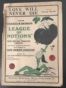 1920 Vintage Blatt Love Will Never Die League of Notions Revue George Rasely  - Bild 1 von 5