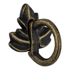 Nature'S Splendor Weathered Brass Long Designer Leaf Finger Cabinet Pull For Bat - Picture 1 of 4