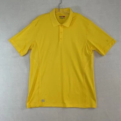 Camisa polo de golf Fila Sport para hombre grande amarilla manga corta tejida informal  Foto 1 de 4