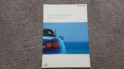 FOLLETO DE VENTA DE LISTA DE PRECIOS HONDA S2000 2006- Foto 1 de 4