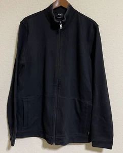 EUC! Hugo Boss Regular Fit Black Full Zip REVERSIBLE Sweatshirt Jacket ~Men XXL - Picture 1 of 8