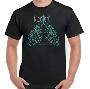 Rooted IN Christus T-Shirt Christlich Religiös Gut Jesus Religion Glaube T-Shirt - Bild 1 von 2