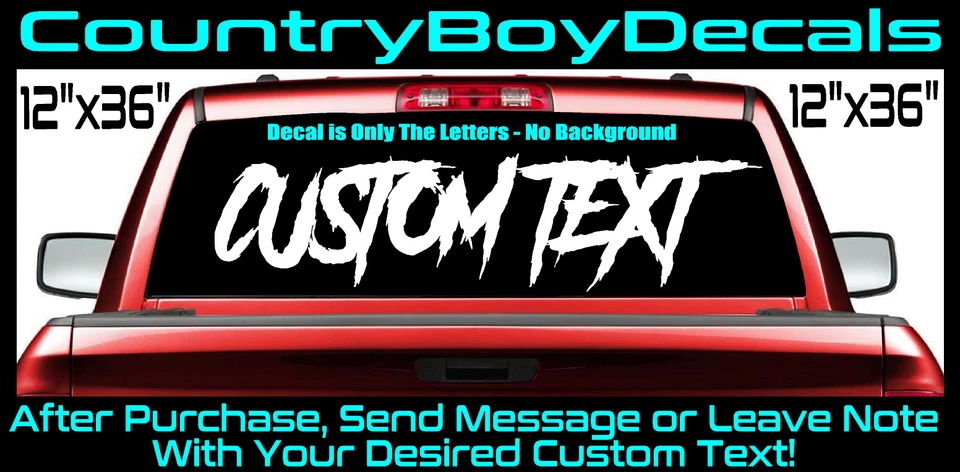 CUSTOM TEXT 12"x36" LARGE Window VINYL DECAL Diesel Truck JDM Car Turbo Boost GT - Image 1 of 3