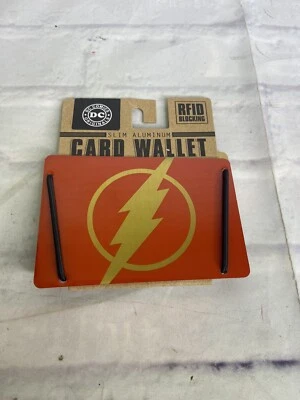 DC Comics The Flash Logo Red Slim Aluminum Card Wallet Holder RFID Blocking NEW - Image 1 of 4