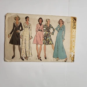 Simplicity 5343 Dress Misses Size 16 Bust 38 Sewing Pattern Uncut Vintage 70s - Picture 1 of 10