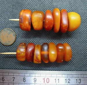 Lot Perles AMBRE Collier Berbère Bijou Ancien Maroc Antique Moroccan Amber Bead - Imagen 1 de 5