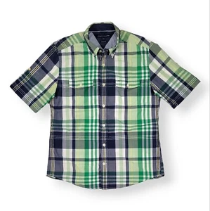 TOMMY HILFIGER Mens Multicolor CUSTOM FIT Button Down Shirt Size M Short Sleeve - Picture 1 of 13