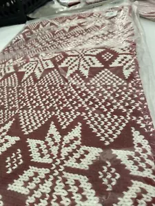 Pottery Barn Fair Isle Snowflake Lumbar Pillow Cover Sherpa Red Ivory 16x26 NWT - Picture 1 of 4