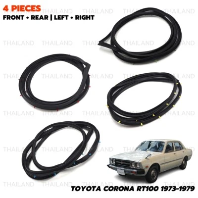 For Toyota Corona T100 RT105 1973 - '79 Set 4Dr Weatherstrip Door Rubber Rear Foto 1 de 4