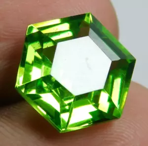 AAA+ 74.70 Ct. Large Green Peridot Hexagon Cut Loose Gemstone Gift for Women - Picture 1 of 6