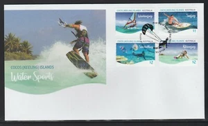 COCOS Islands 2019 WATER SPORTS of Cocos Design set of 4 on FDC. - Picture 1 of 1